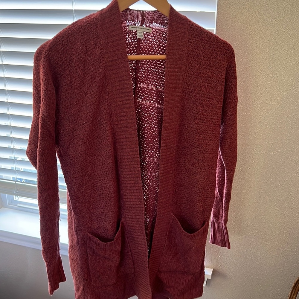 Pink/Red Knit Cardigan